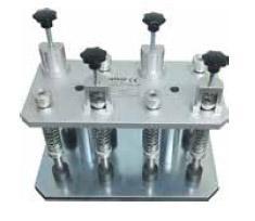 Fixture for mounting specimens
to glass slides for thin-sectioning